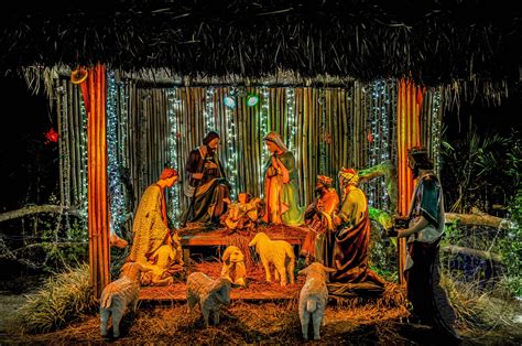Nativity Scene In Plaza Mabini Batangas City Philippines Christmas