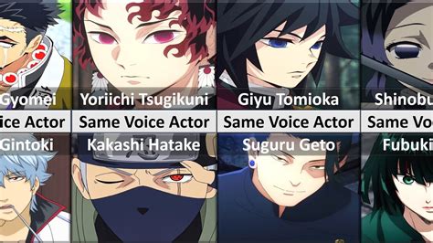 Anime Characters With The Same Hashira Demon Slayer Voice Actors