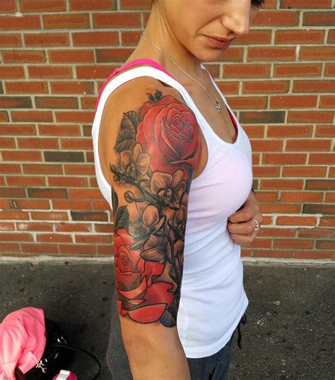 Female Flower Arm Tattoos
