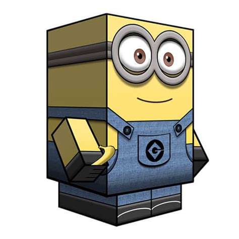 Minion With Two Eyes Template Paper Toy Free Printable Papercraft
