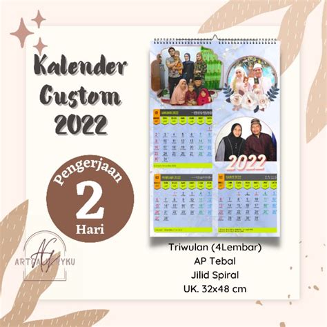 Jual Kalender 2022 Custom Kalender Dinding Shopee Indonesia