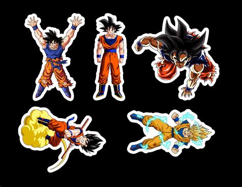 Goku Sticker Pack Laminated Vinyl Waterproof Stickers Etsy