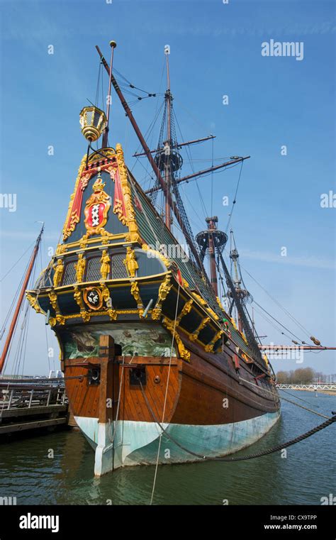 Replica Of A Old Dutch Galleon The Voc Batavia Stock Photo 50618814