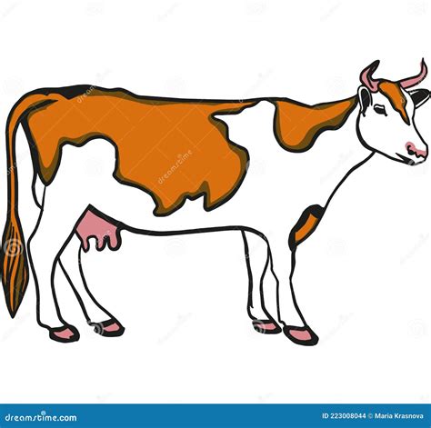 Bovino Lechero Ayrshire Vaca Detección Mamífero Doméstico Dibujo De