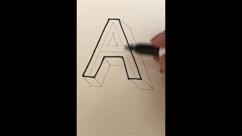 Easy Drawing Of A 3 D Capital Letter A For Beginners Youtube