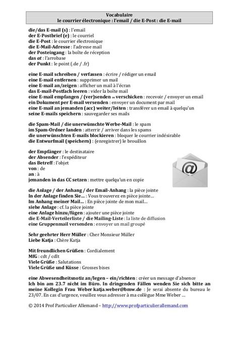 Vocabulaire allemand – le courrier électronique  die EMails