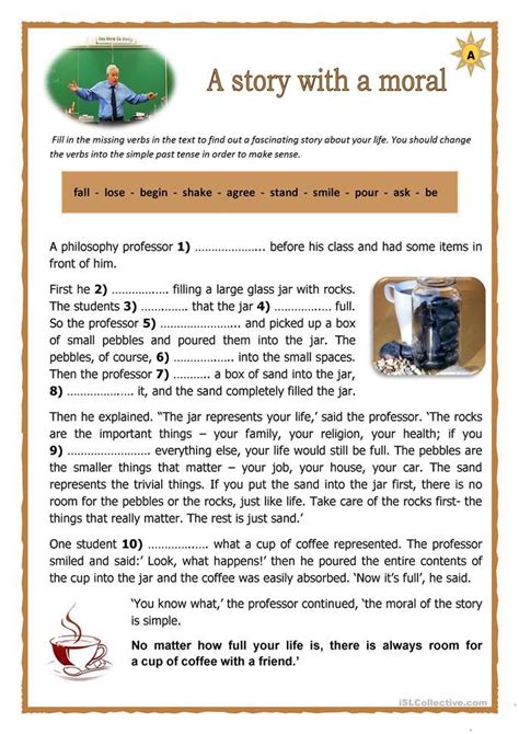A Story With A Moral 1a English Esl Worksheets For Distance Learning