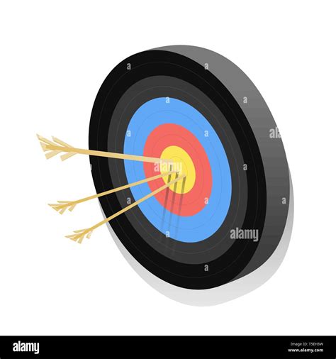 Dartboards With Arrows Isometric Vector Illustration Arrows In Target