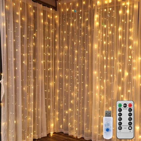 Led Window Curtain Lights Warm White Energy Efficient Fairy Etsy