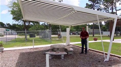 Freestanding Retractable Awning Shade Structure Installable Anywhere