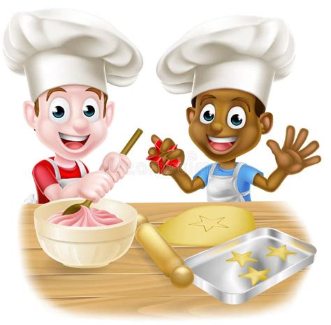 Cartoon Kid Chefs Cooking Stock Vector Illustration Of Cook 72823270