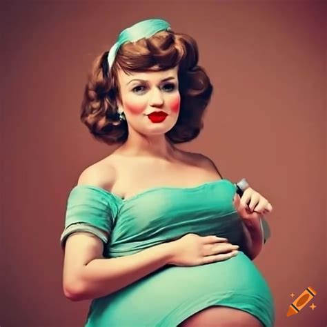 pregnant vintage housewife on craiyon