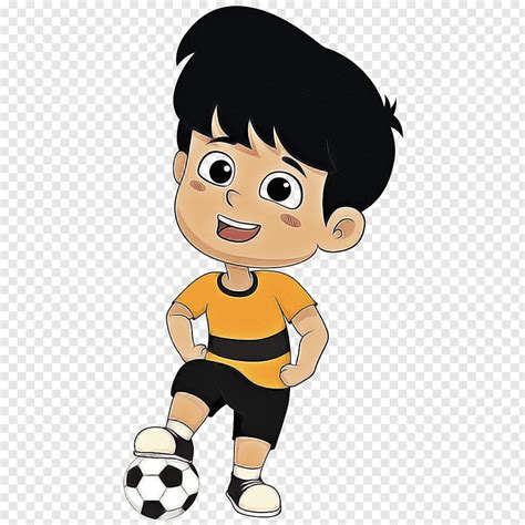 Boy Football Soccer Cartoon Soccer Ball Soccer Player