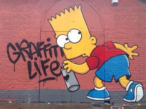 Bart Simpson Graffiti Style Murals Street Art Graffiti Wall Street