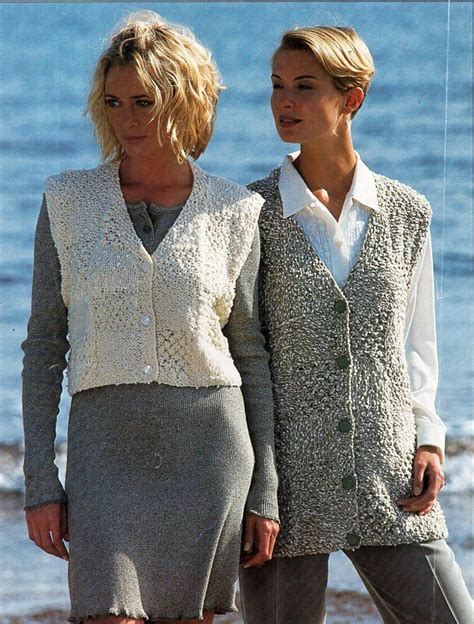 Womens Waistcoat Knitting Pattern Pdf Ladies Chunky Patchwork Waistcoats Vest Long Or Short 34