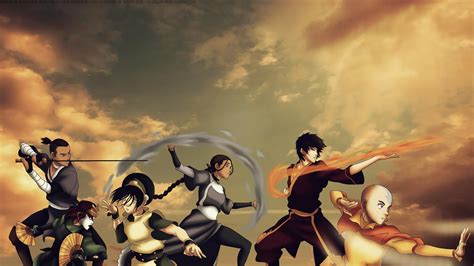 Wallpaper Avatar The Last Airbender Mitologi Toph Aang Katara