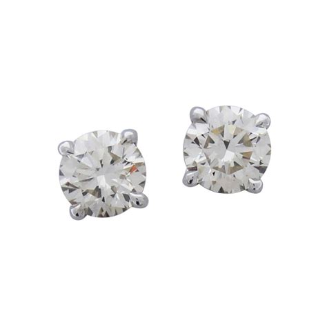 Egl Usa Certified Carat Total Diamond Stud Earrings In Karat