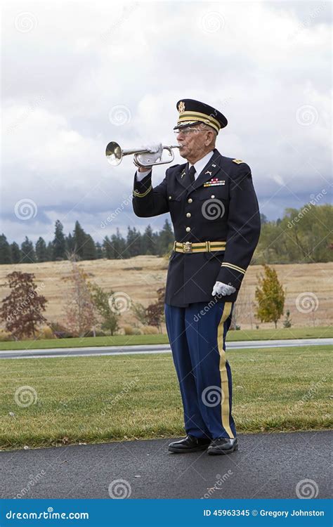 Playing Taps At Veterans Funeral Editorial Image Image 45963345