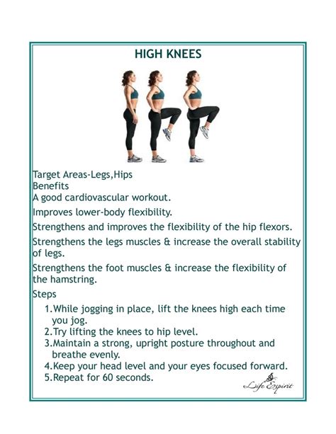 High Knees Jogging In Place Leg Muscles Cardiovascular Exercise
