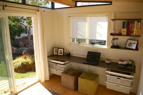 Interior Of Modern Shed Instant Home Office From Container Store