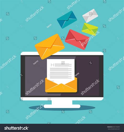 Email Illustration Sending Receiving Email Concept Stock Vector ...
