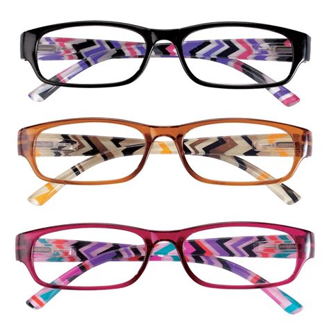 Womens Fashion Reading Glasses 3 Pack Multi Colors