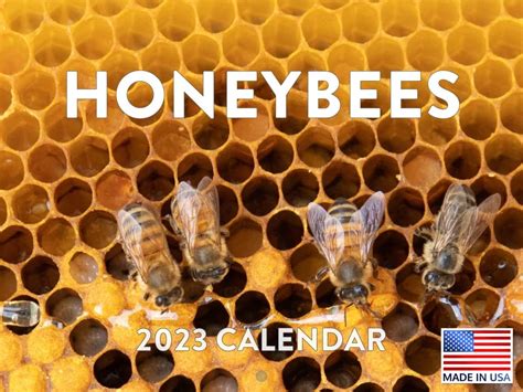 Honey Bee Calendar 2023 Monthly Wall Hanging Calendars Honeybee Flower