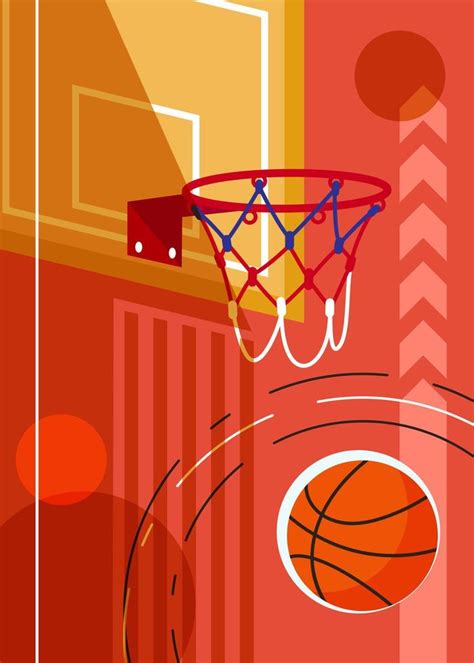 Basketball Poster With Backboard And Ball Vector Art At Vecteezy