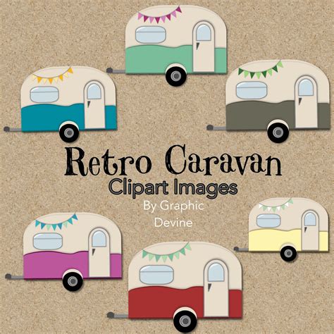 Retro Caravan Clipart Images By Graphic Devine Etsy
