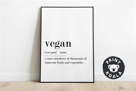 Vegan Definition Lustiges Küchenschild Druckbare Wandkunst Etsyde