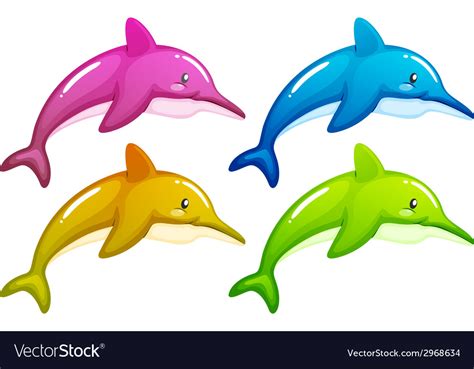 Four Dolphins Royalty Free Vector Image Vectorstock