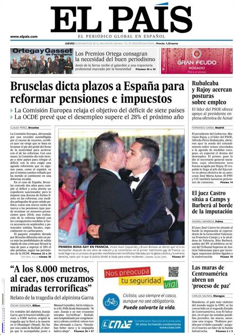 Periódico El País España Periódicos De España Edición De Jueves 30