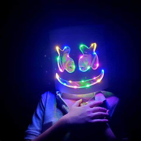 Marshmellow Helmet Dj Marshmellow Led Mask Diy Costume Festival Rave
