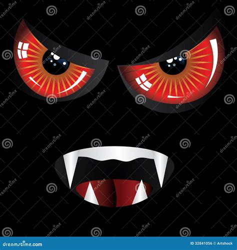 Evil Face With Red Eyes Stock Illustration Illustration Of Glow 32841056