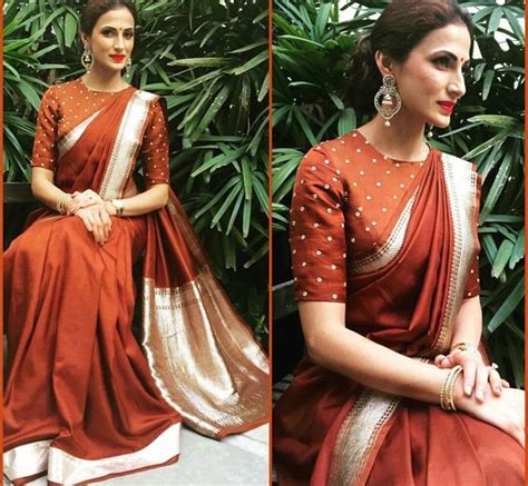 The ideal blouse for this saree outfit would be a contrast velvet blouse with maroon thread work. 25 Latest Silk Saree Blouse Designs for wedding season ...