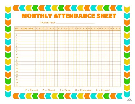 Blank Attendance Sheets