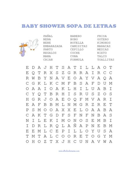 Baby Shower Sopa De Letras