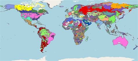 Ethnic Map Of The World Topographic Map