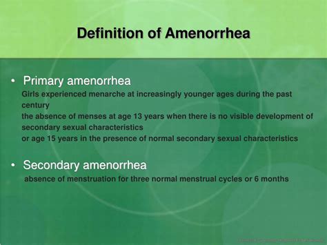 Ppt Amenorrhea Powerpoint Presentation Free Download Id9208338