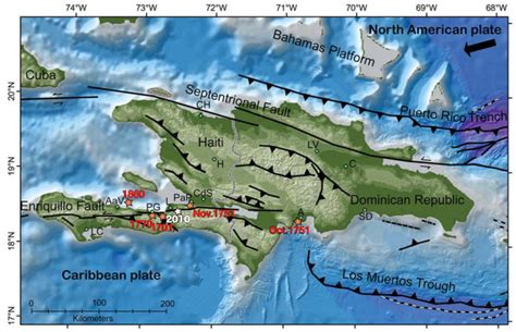 Topographic And Bathymetric Map Of The Island Of Hispaniola Us
