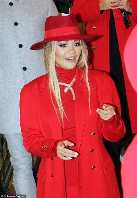 Rita Ora Looks Ravishing In Red During Russian Visit Daily Mail Online