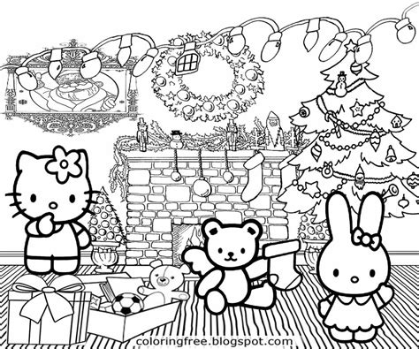 LETS COLORING BOOK: Cute Hello Kitty Christmas Printable Girls Pretty