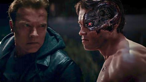 Terminator Genisys Old Vs Young Arnold Fight Arnold Schwarzenegger