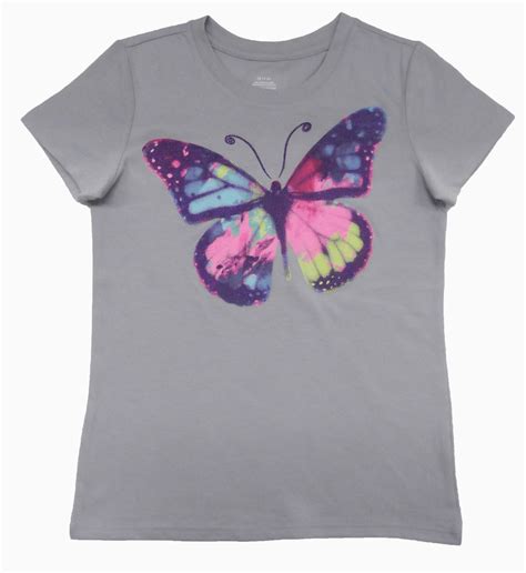 Girls Butterfly Graphic T Shirt