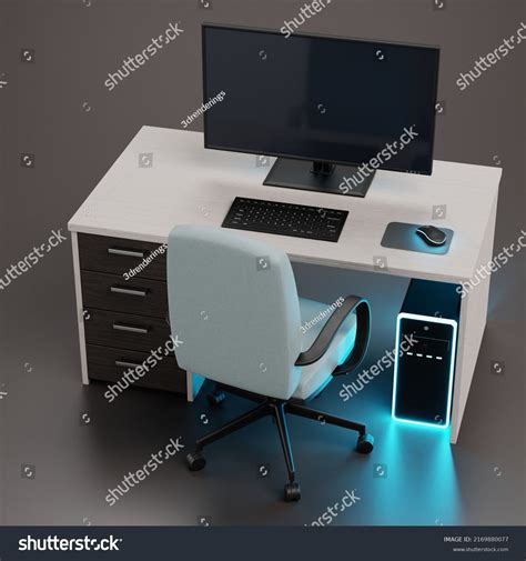 Realistic 3d Render Workstation Pc Stock Illustration 2169880077