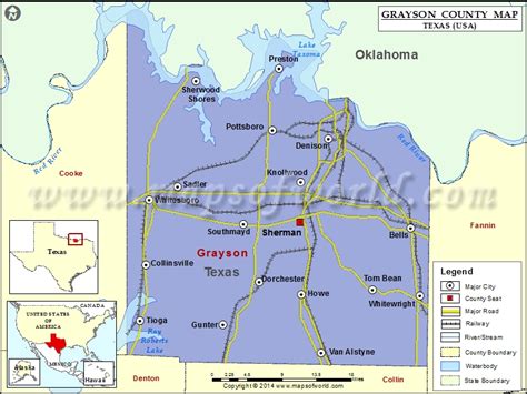 Grayson County Map Map Of Grayson County Texas
