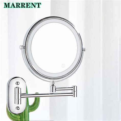 Led Bathroom Mirrors Of Double Face Magnifying Female Makeup Mirror Quality Chrome Dual Arm