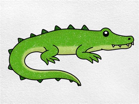 Crocodile Drawing For Kids Helloartsy