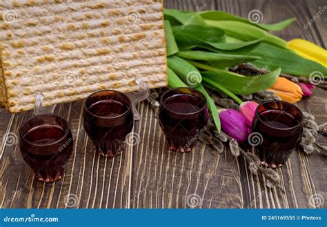 Jewish Traditional Passover Holiday Celebration Of Kosher Wine And