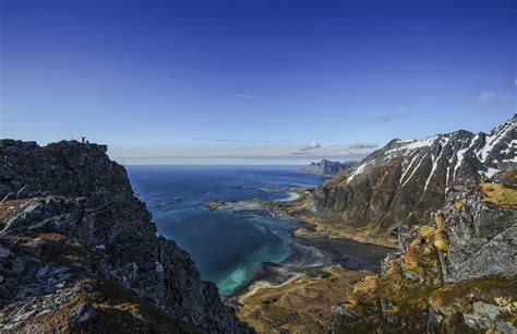 Arctic Scandinavia Volandstinden Seashore Lofoten Islands Norway